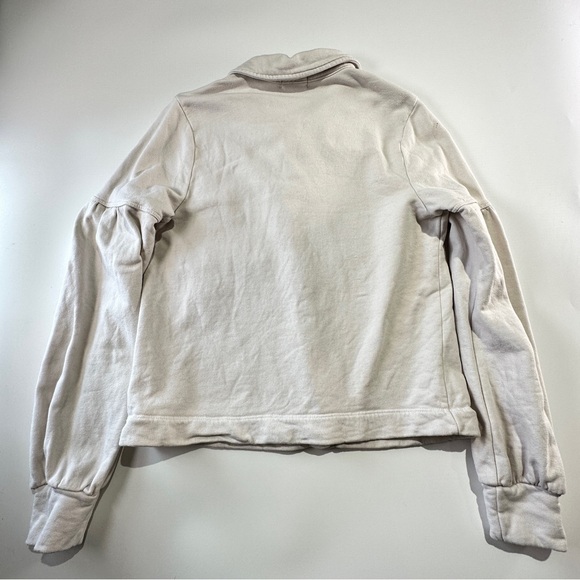 t.la french terry puff sleeve button front cream small - Picture 10 of 13